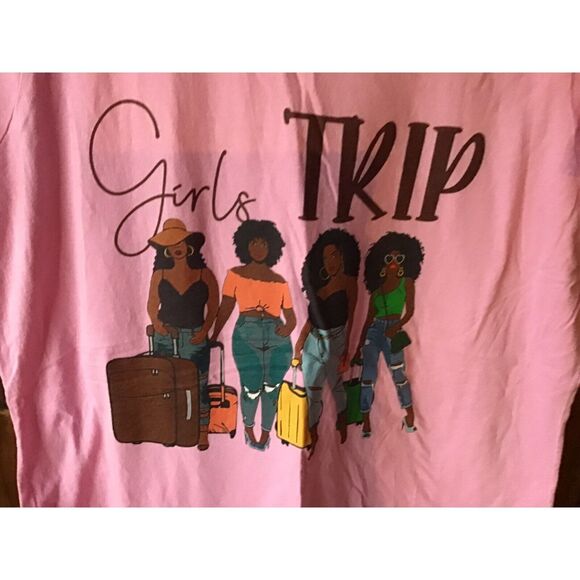 Girls Trip Graphic T Shirt Size XL Pink Short Sleeve African American Women - Picture 2 of 5